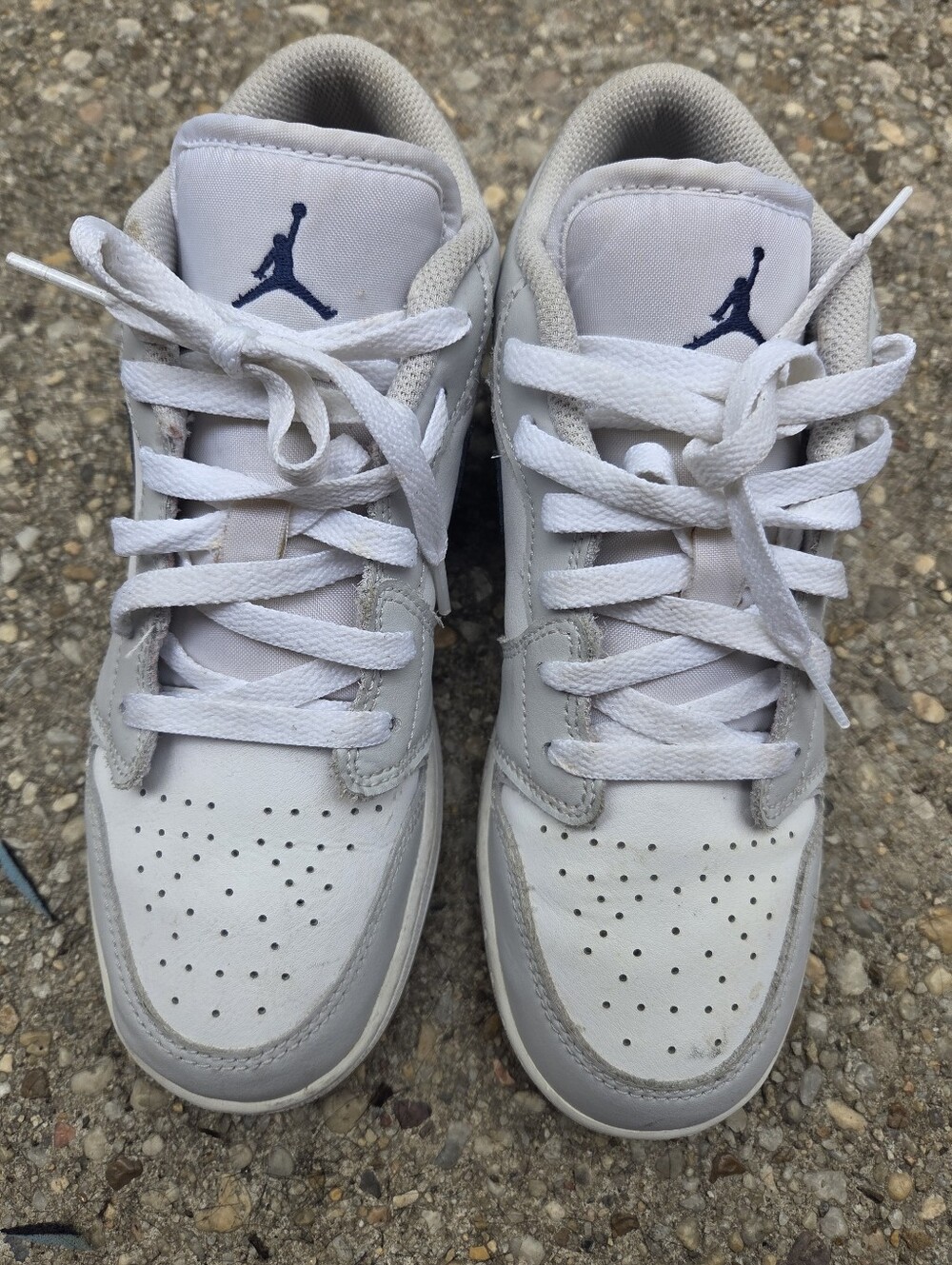 Nike Kids White and Light Gray Low-Top Sneakers Size 5.5